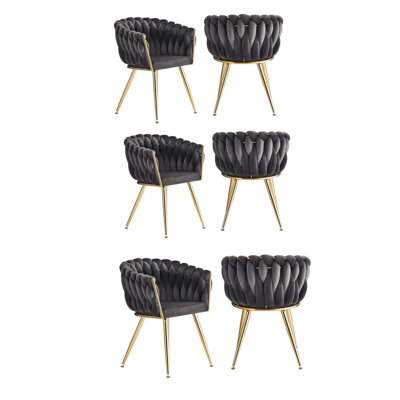 Single Velvet Upholstered Dining Chair | Arm Chair | Metal Legs