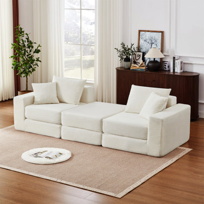 Canapé modulaire modulaire Loveaeat Cloud, canapé désossé avec base antidérapante, canapé-lit douillet pour des espaces de vie personnalisables, canapé modulaire moderne avec méridienne en L, siège profond et sans assemblage