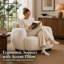 AUKFA Tissu de style chenille de style nordique 38 po avec coussin et coussin moelleux, pour salon, bureau, blanc-861527462