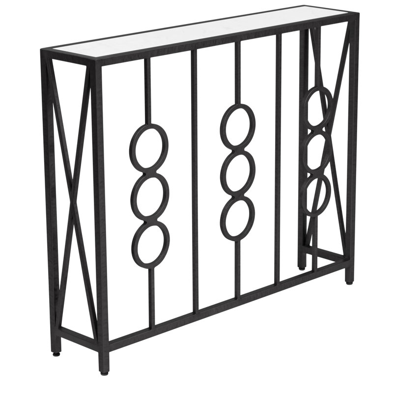 Petite Ringlet Console, Flat Black, Carrera Marble