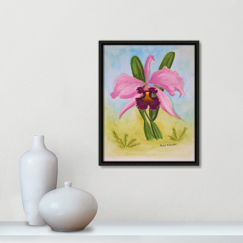 Imprimé orchidée mauve par Mike Ragan pour , Espresso, H 15,5 po x l 12,5 po