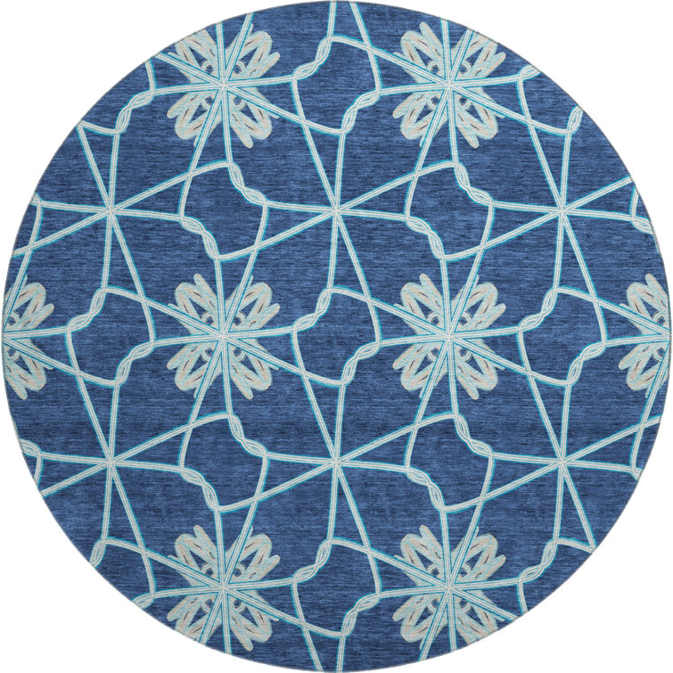 Premium Machine Washable Prisco Navy Rug