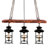 Ammber 3-Light Dimmable Rustic Wood & Metal Chandelier