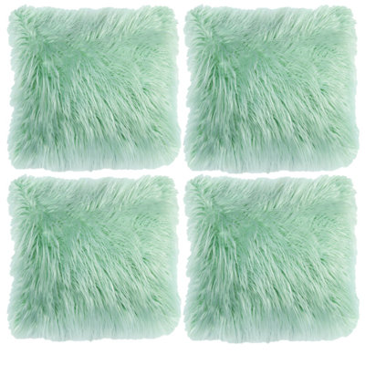 Faux Fur Throw Cushion Square Pillow Cover with Insert