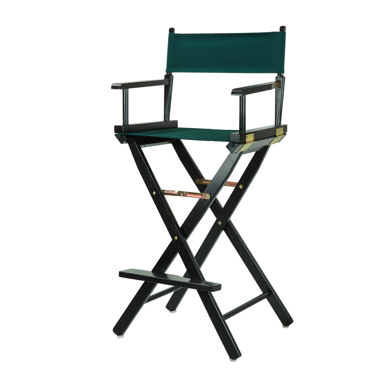 Chaise de réalisateur pliante de 30 po avec toile, Vert chasseur, Noir