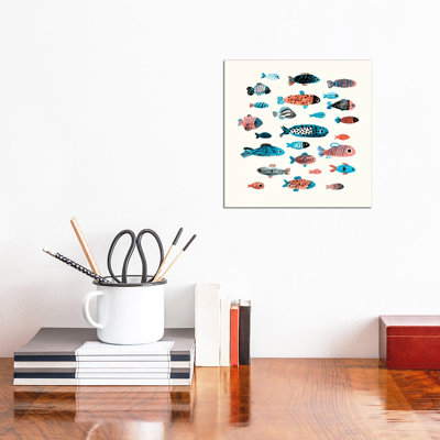 Fish School I by Annie Warren - Wrapped Canvas Print
