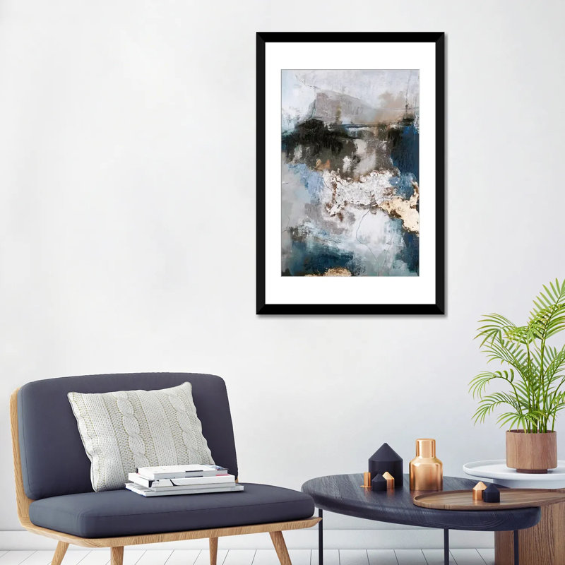 Chute d'eau - reproduction d'art sur toile tendue, H 24 po x l 16 po x P 1 po, Cadre noir