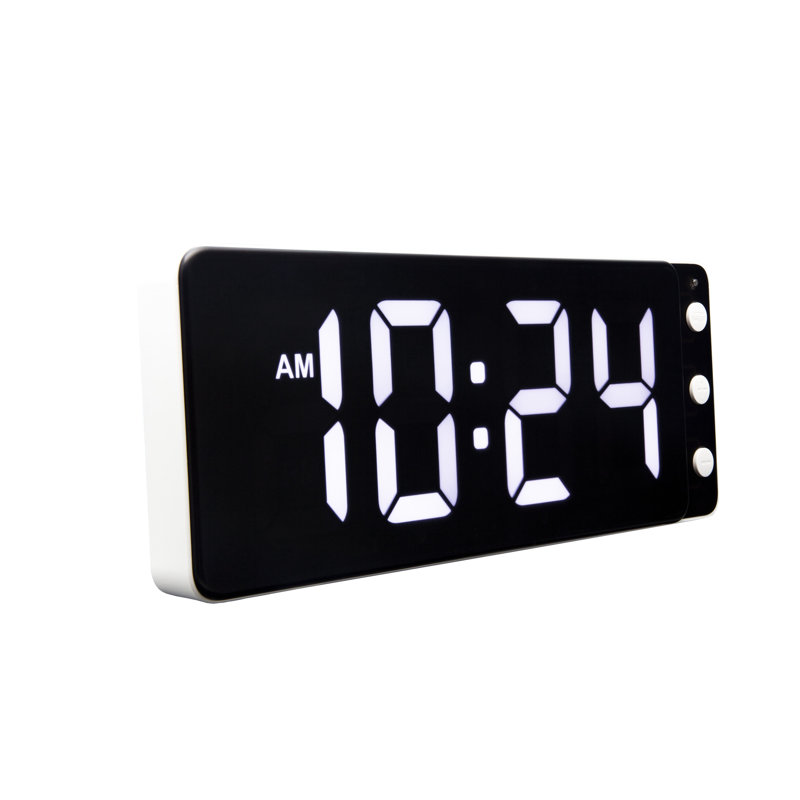Horloge de table numérique en résine électrique blanc