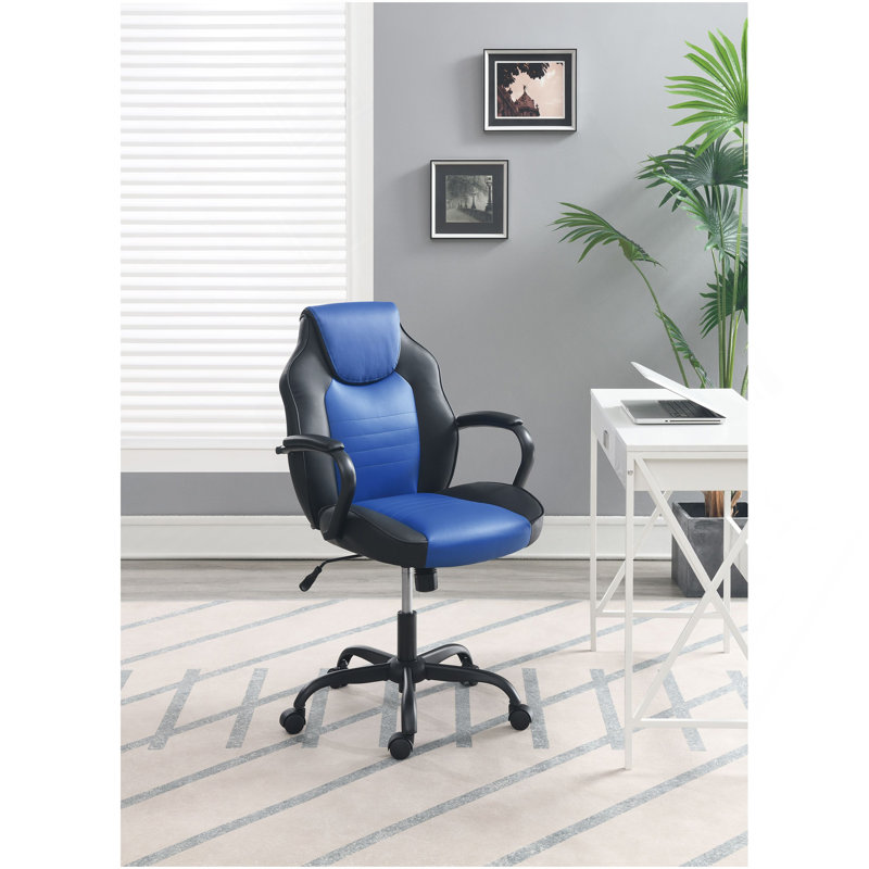 Chaise de bureau en similicuir noir