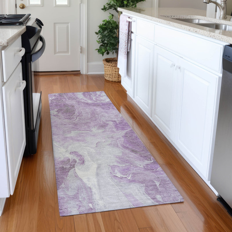 Tapis abstrait Premium lavable à la machine Mehara AMF1687, Tapis de couloir 2 pi 3 po x 7 pi 6 po