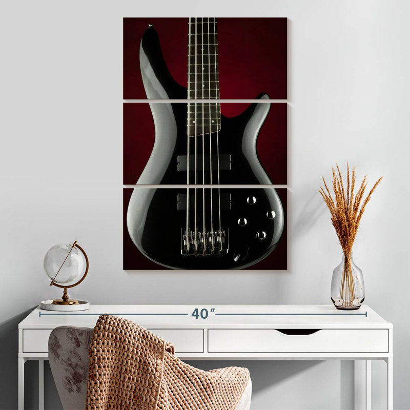 Abarca Black Electric Guitar, 32" H x 20" W