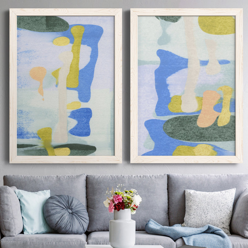 Toile encadrée de qualité supérieure Rorschach Rainbow I - prête à être accrochée, H 20 po x l 34 po x P 1,5 po