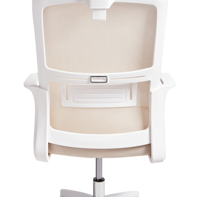 Office Chair Swivel MONARCH Fabric, Beige, White