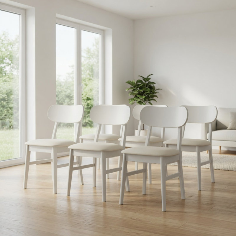 Chaise de salle à manger en bois à dossier courbé scandinave