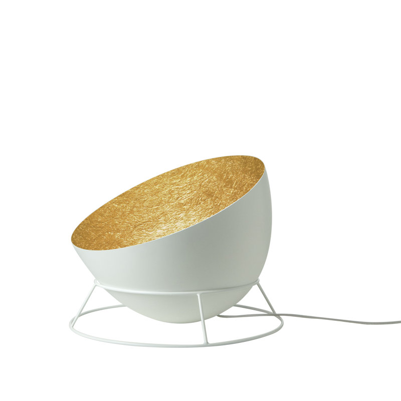 Luna 27.5cm Novelty Floor Lamp, White, White/Gold