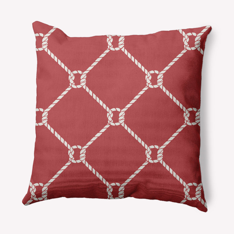 Coussin Ludwig Ahoy, 16 po x 16 po, Rouge Ligonberry