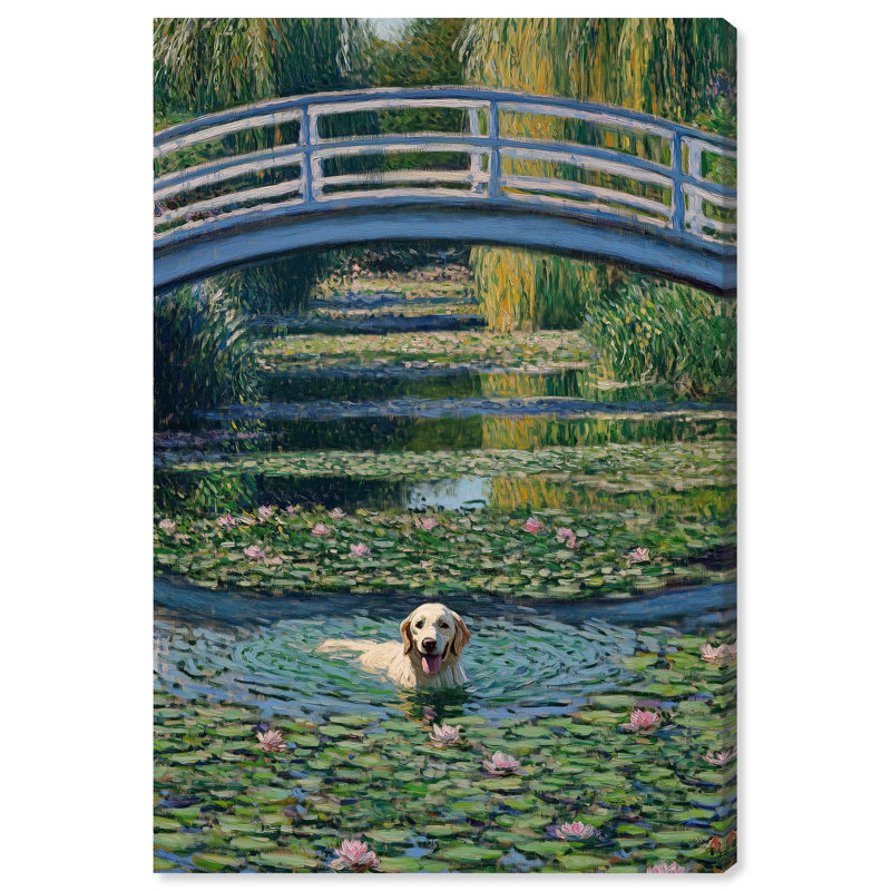 «The Pond Under the Bridge», reproduction d'art sur toile par , H 45 po x l 30 po, Toile tendue