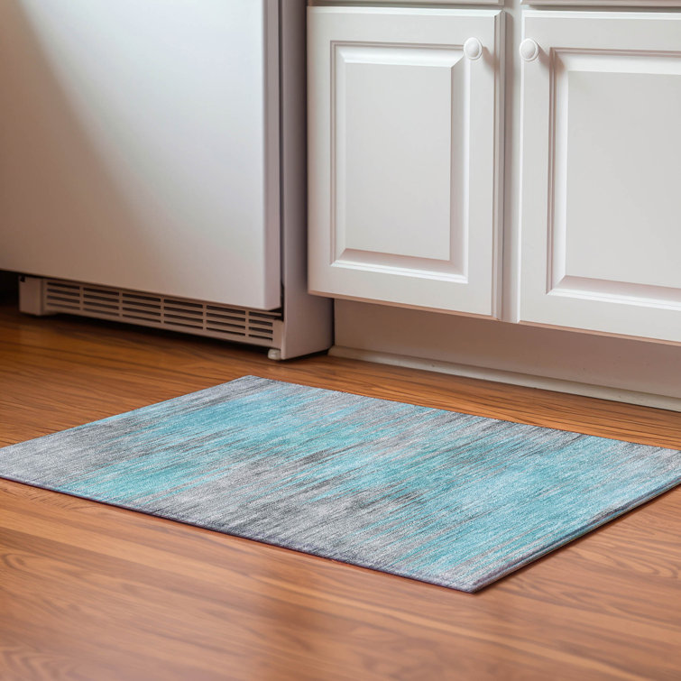 Premium Machine Washable Prisco Teal Rug
