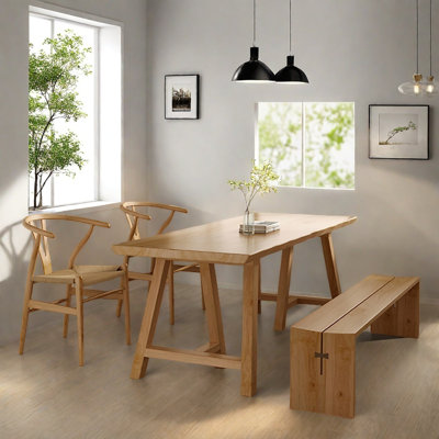 Original wood ash wood dining table set