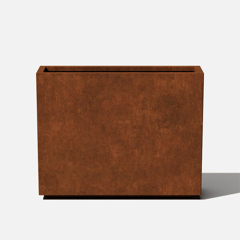 Rustic Corten Steel Tall Rectangular Planter