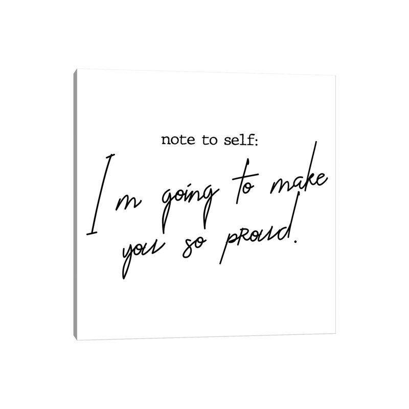 Note pour l’impression d’art textuel, Toile tendue, Pas de tapis, H 12 po x l 12 po x P 0,75 po