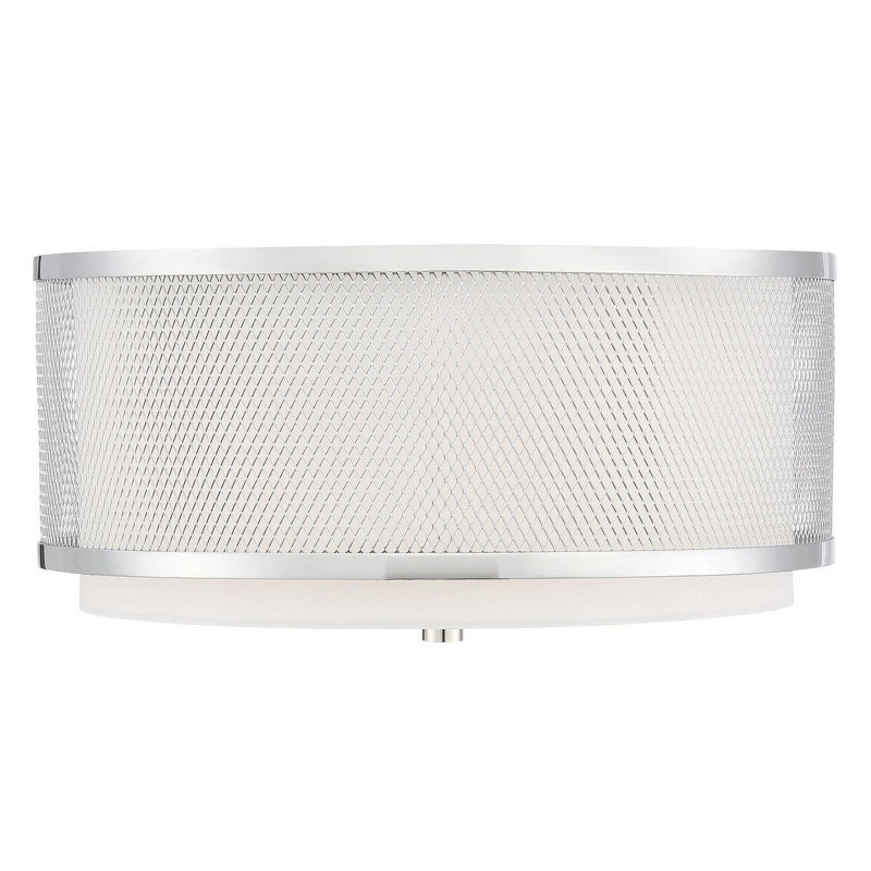 Plafonnier 3 lumières Meridian en nickel poli, Nickel poli