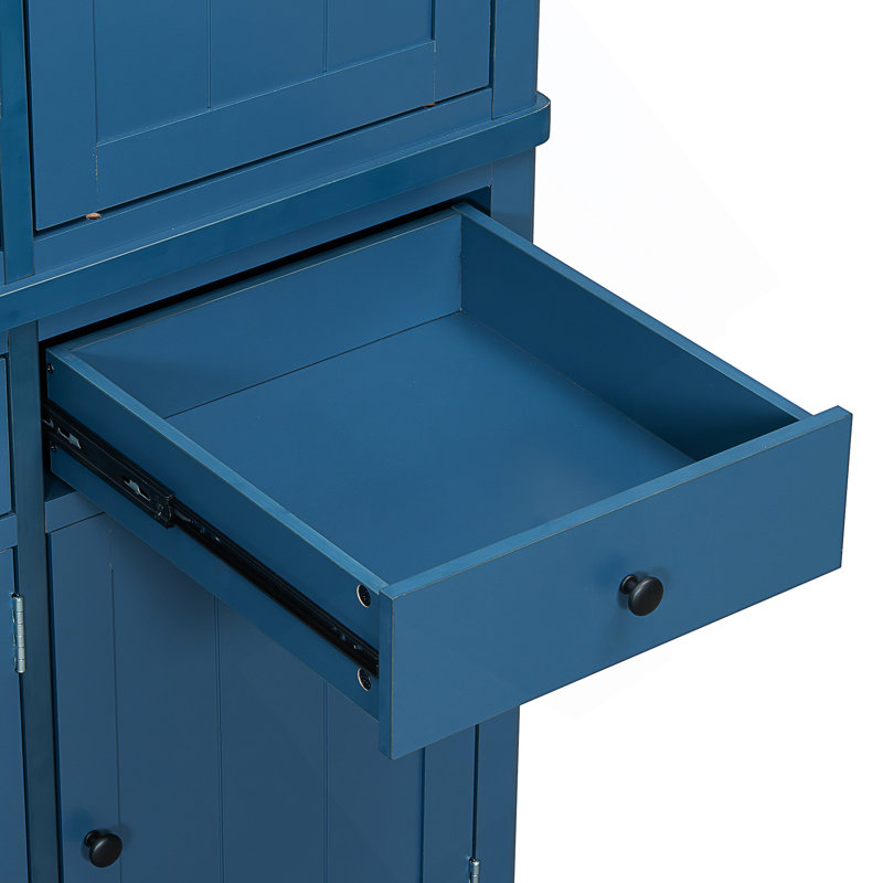 Garde-manger autoportant de 74,8 po de hauteur avec grand rangement, tablettes réglables et plateaux coulissants pour une vie organisée