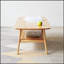 Table basse en bois massif avec tablette de rangement, facile à monter, chêne naturel, idéale pour le travail et les études à domicile, 80 x 50 x 44 cm