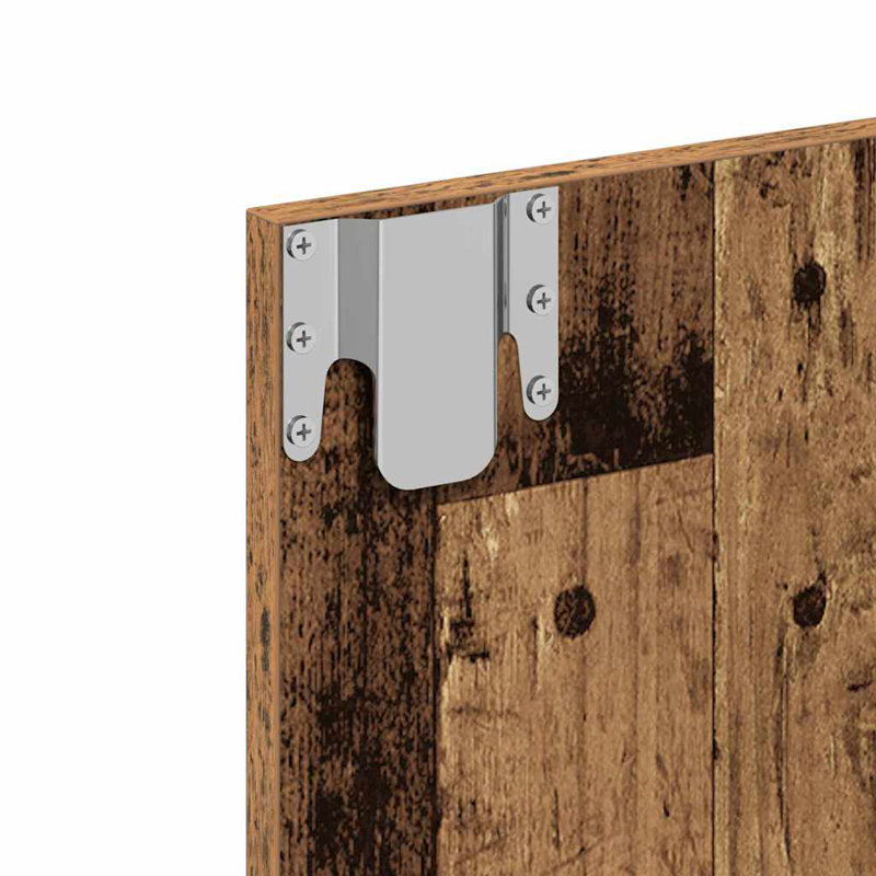 Mirror Cabinet with LED Wall-mounted Mirror Cabinet Storage Cupboard, Old Wood