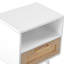 Table de chevet 16,12 po avec tiroir coulissant lisse et pieds en bois massif blanc