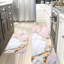 2 tapis de cuisine en marbre rose doré, décoration de luxe moderne pour la cuisine et la salle de bain