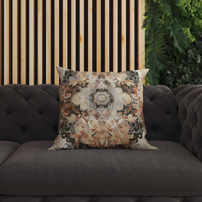 Coussin intérieur / extérieur Verdant Fire, Beige, Carré 26 po