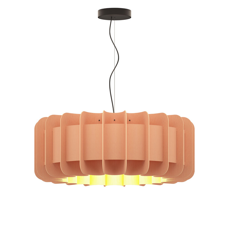 Luminaire suspendu 1 lumière Clarissa, Rose, H 11 po x l 29,1 po x P 29,1 po