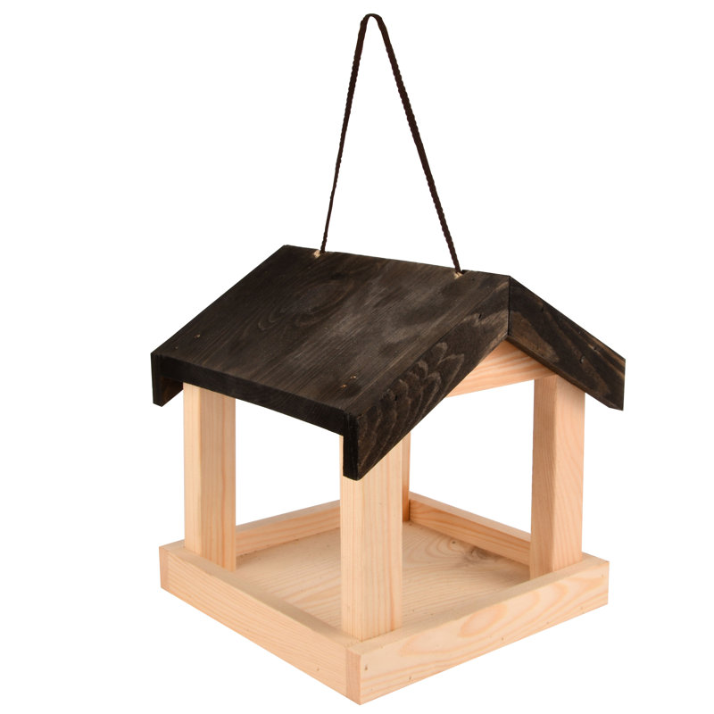 Efstathios Wood Hanging Tray Bird Feeder