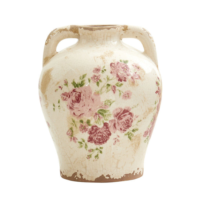 Escarleth 8” Tuscan Ceramic Floral Print Table Vase