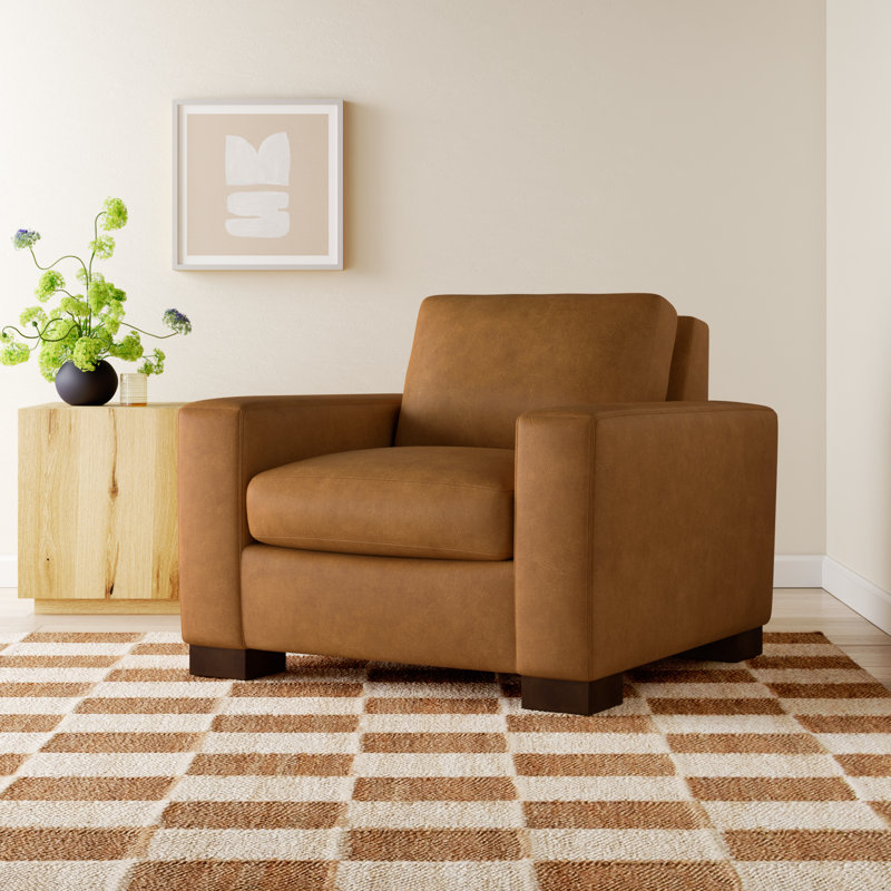 Jonie Leather Armchair, Bistro Saddle Genuine Leather