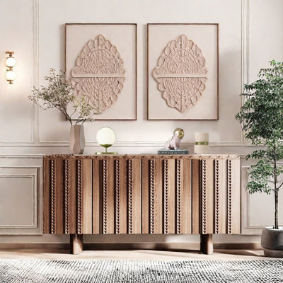 Armoire d'appoint d'intérieur en bois massif