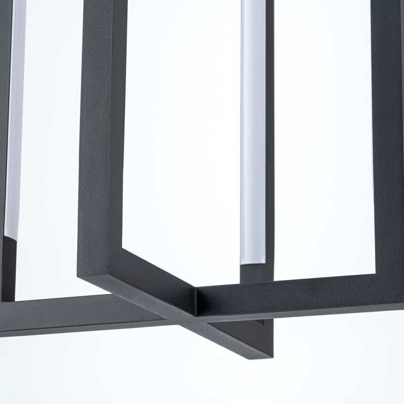 Luminaire suspendu rectangulaire noir mat à 1 lumière Britea