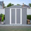 Remise de rangement extérieure 8 x 12 pi, grand rangement pour outils en métal avec cadre en aluminium et portes verrouillables, rangement pour pelouse de jardin
