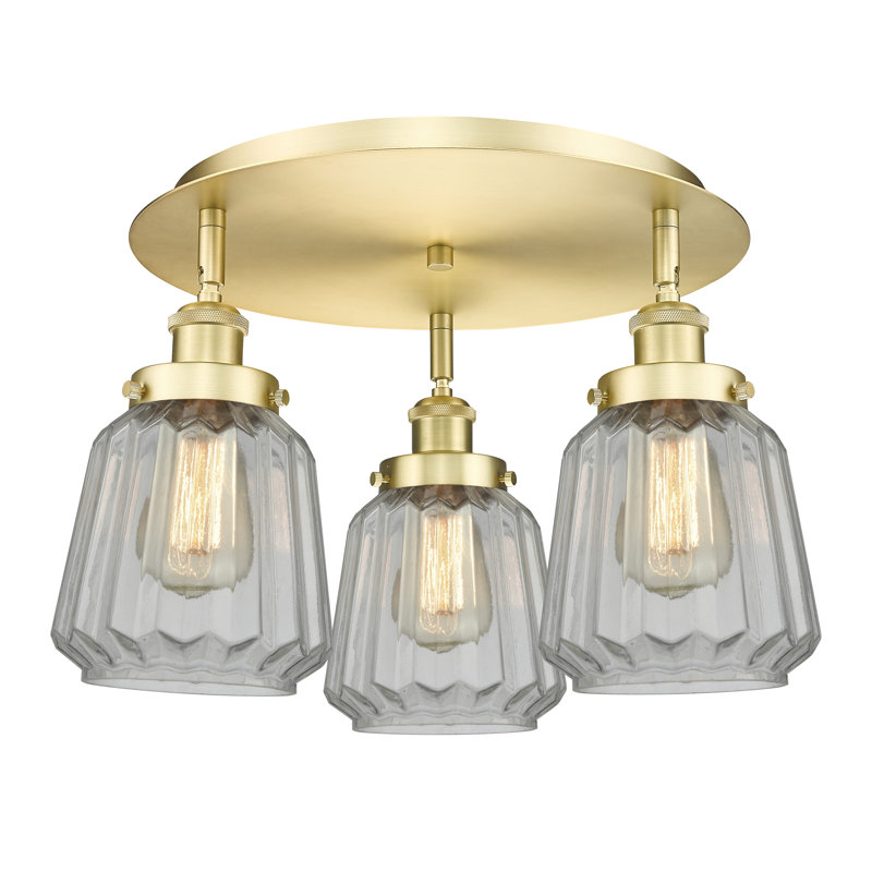 Plafonnier Chatham, Transparent, Or satiné
