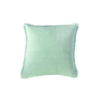 Fringed Linen Reversible Throw Pillow