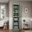 Armoire de rangement de salle de bain 100% bois massif Palace Imports, portes en verre givré, tablettes réglables, l 16,5 po, hauteur 71,5 po-2124692461