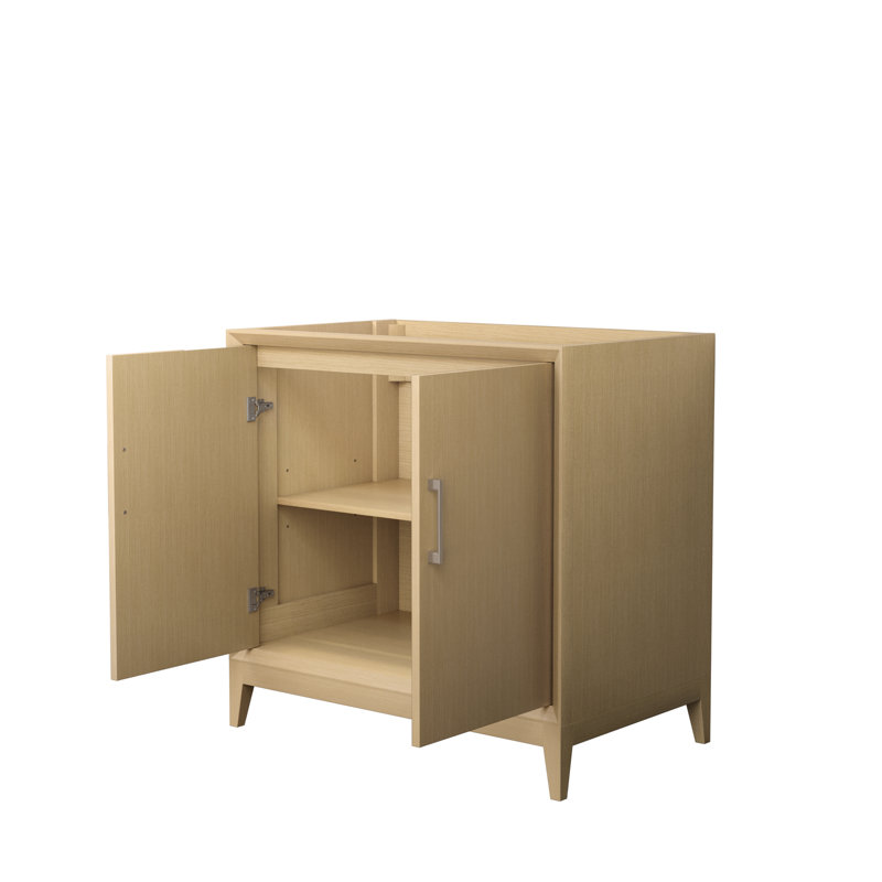 Janna 35.25" Freestanding Single Bathroom Vanity Base Only, Brushed Nickel