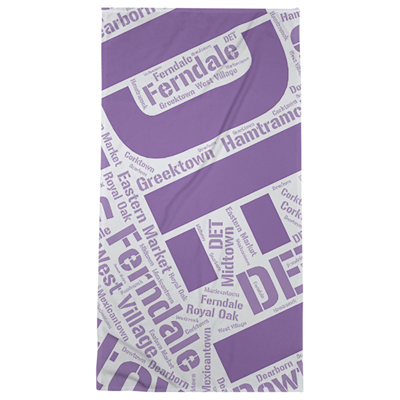 Bath Towel, Purple, Poly/Cotton, Detroit