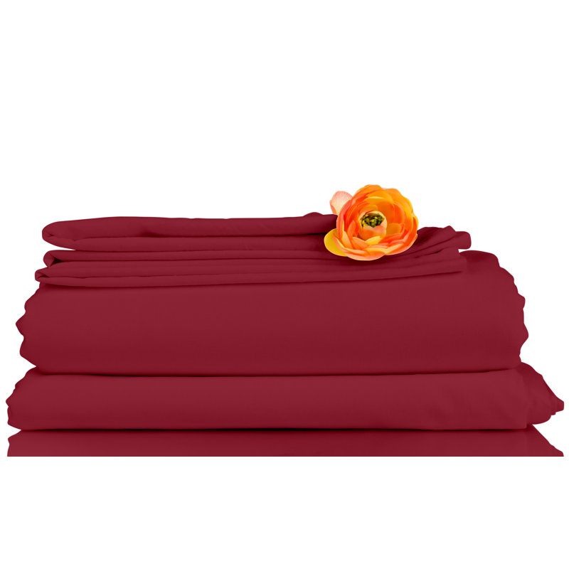 Bed Sheets Microfiber Sheet Set, Twin, Red