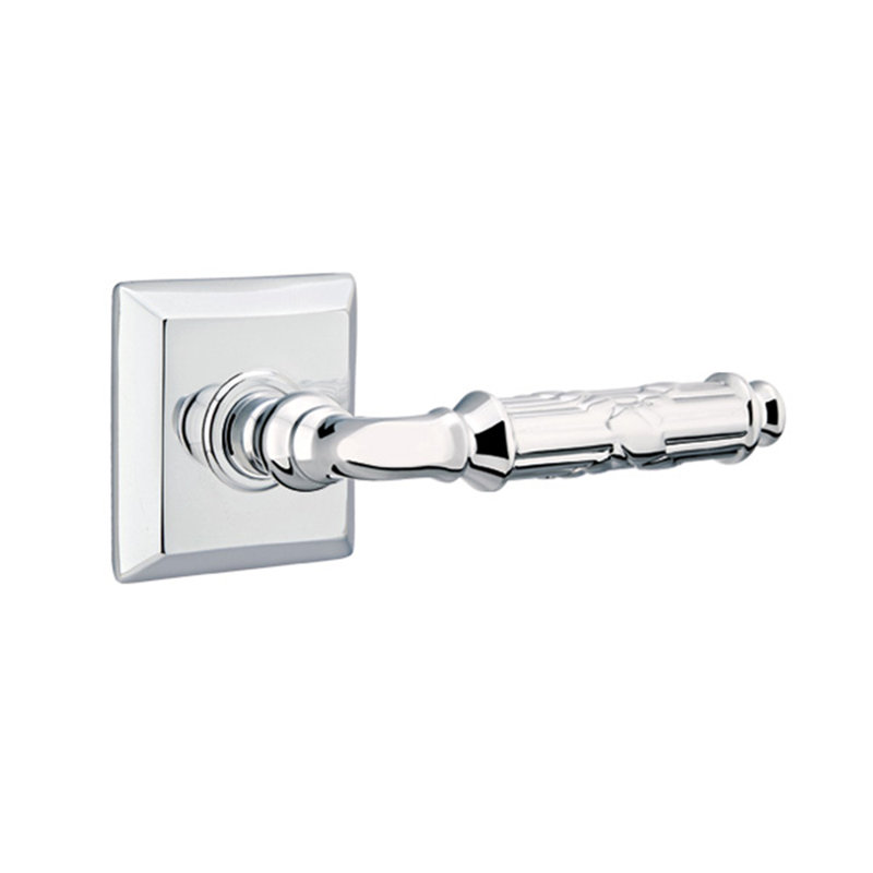 Poignée de porte avec rosette Ribbon and Reed Passage (Hall & Closet), Chrome brillant, Droite