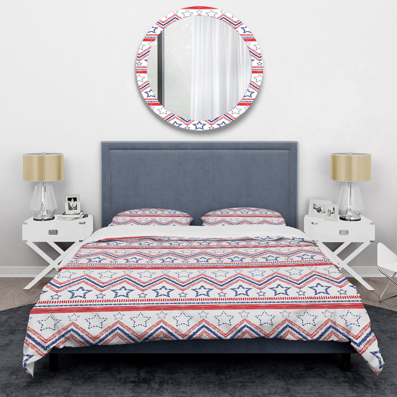 Ensemble de housse de couette en microfibre gris / rouge 3 pièces