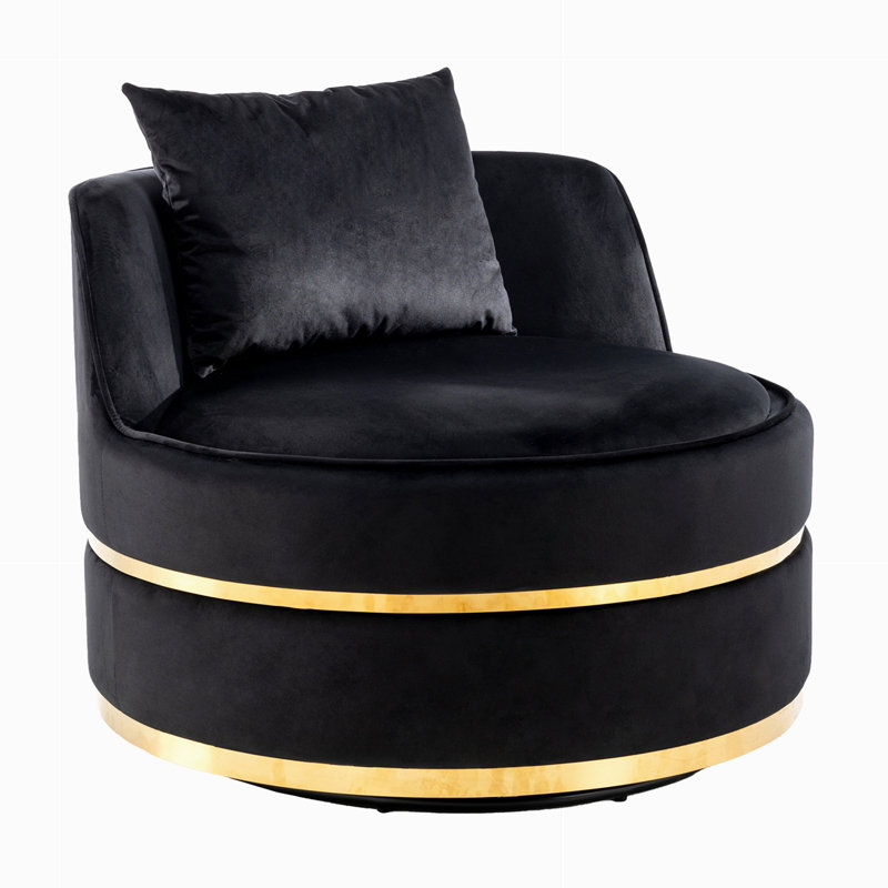 Fauteuil d'appoint pivotant à 360 degrés, Noir