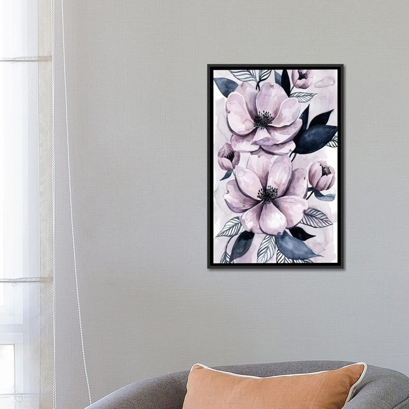 « lavande burst i », impression sur toile, H 26 po x l 18 po x P 1,5 po, Toile avec cadre noir, Pas de tapis