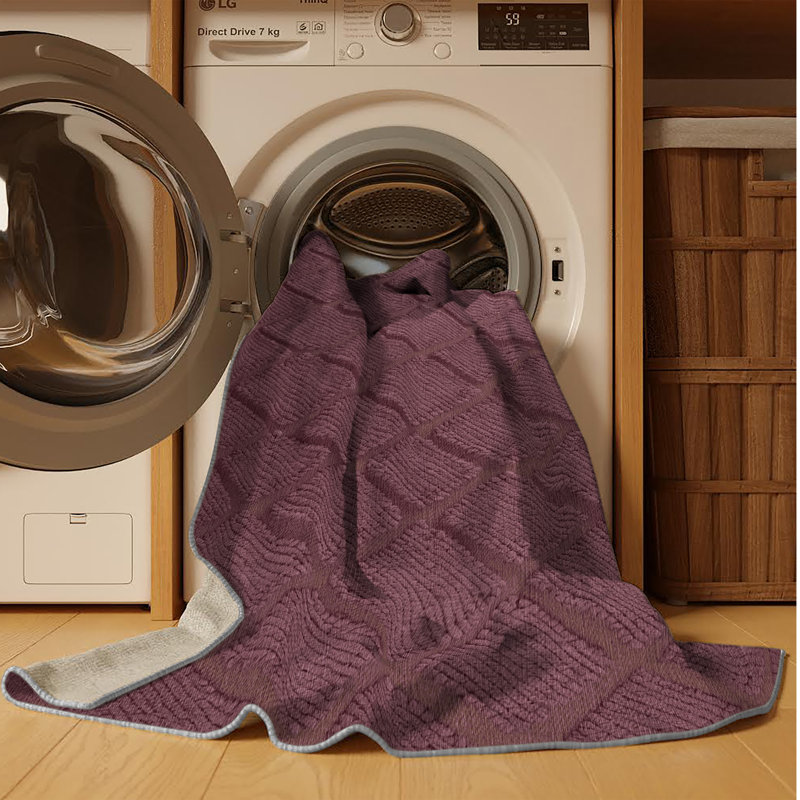 Tapis brun treillis lavable à la machine, Rectangulaire 3 pi x 5 pi